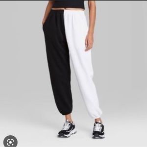 Wild Fable Black & White color block sweatpants
